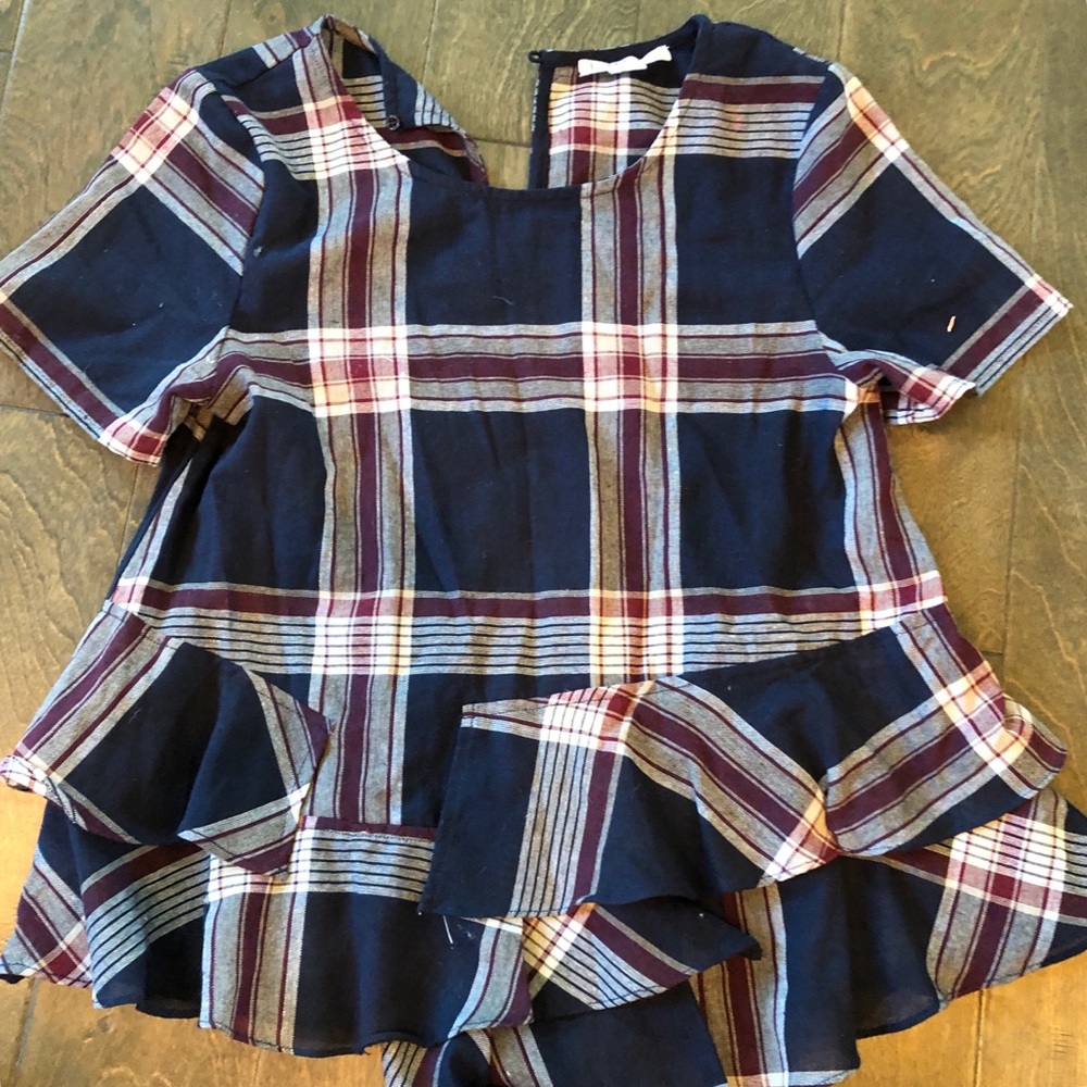 Dressy plaid top